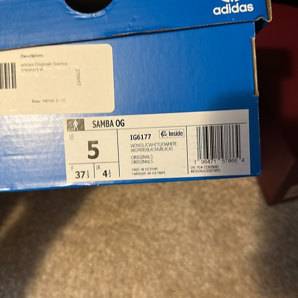 Adidas Orginals Samba chalk and silver, brand new in a box, size men 5 - Picture 8 of 12